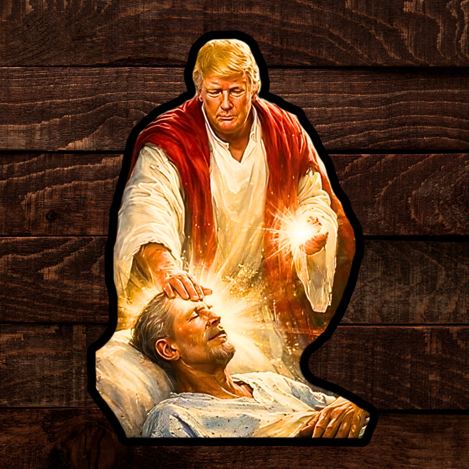 Trump Jesus Sticker AI Funny MEME Waterproof Vinyl Laminated NEW 10/25/50/100