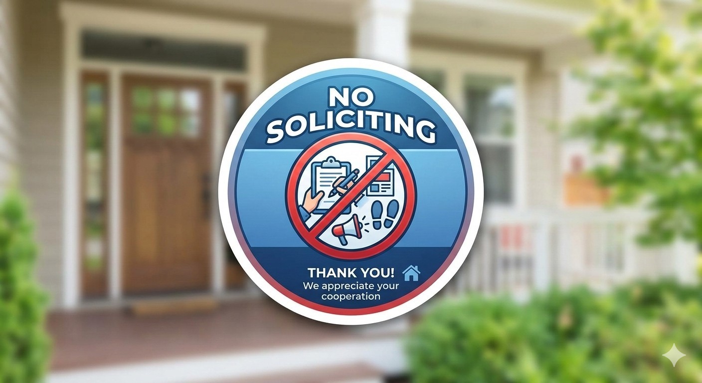 No Soliciting Sticker Decal Phone Laptop