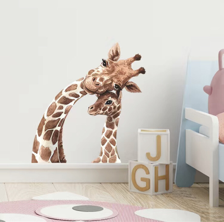 3D Giraffe Wall Sticker Realistic Decal Poster Kids Animal Nature Decor African