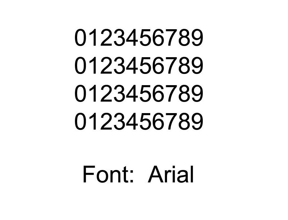 Vinyl Die Cut Decal Numbers Different Colors 0-10