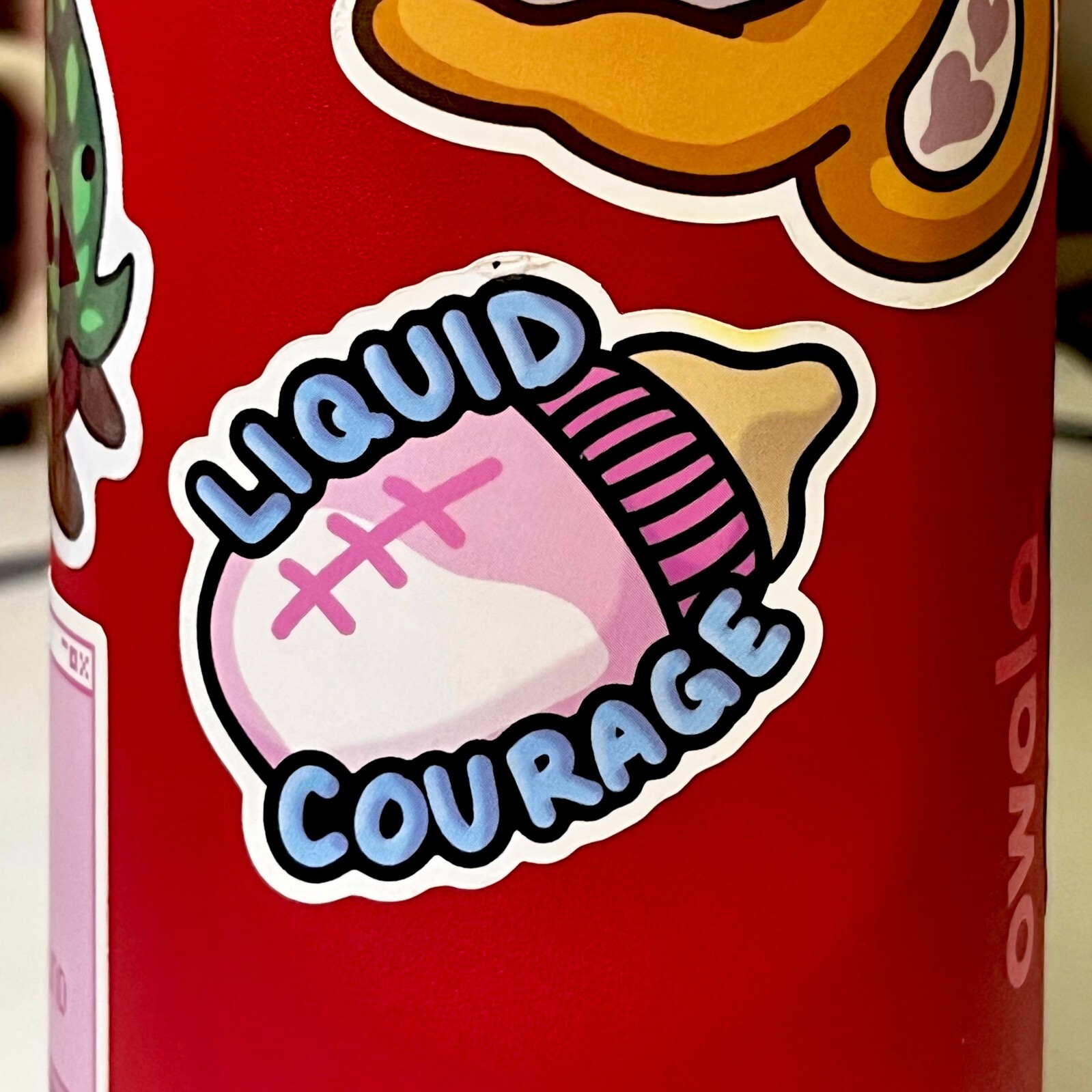 LIQUID COURAGE Sticker Baby Bottle Waterproof Durable Matte Decal Hand-Drawn