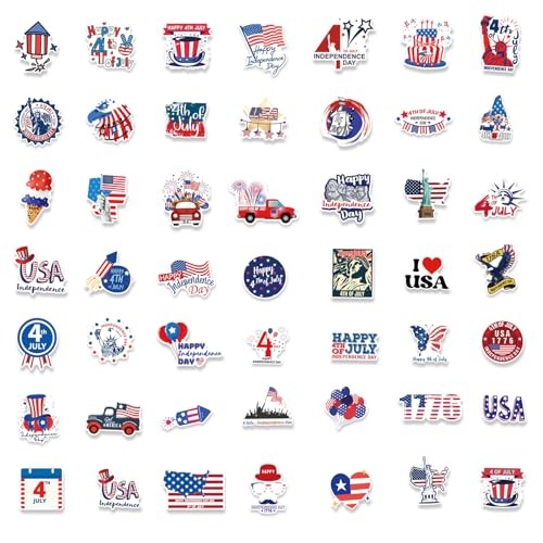 100 PCS 4th of July Stickers, Patriotic Stickers for Decorations, USA