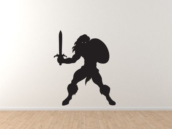 Comic Book Style – Super Hero Silhouette Viking Version 9 – Vinyl Wall Decal