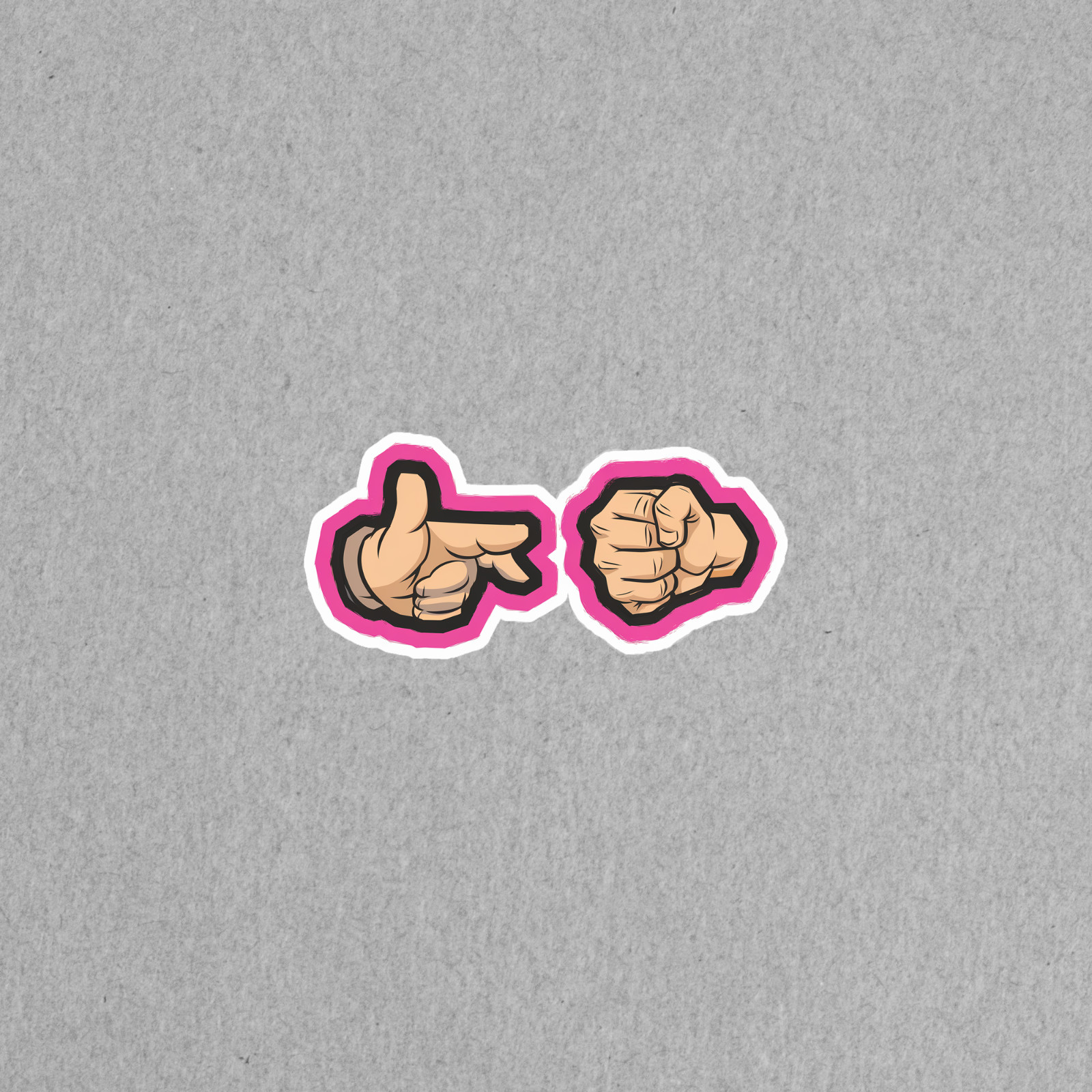 Thumbs Up Fist Bump Sticker Set – Pink Girl Power Cartoon Hands #3607