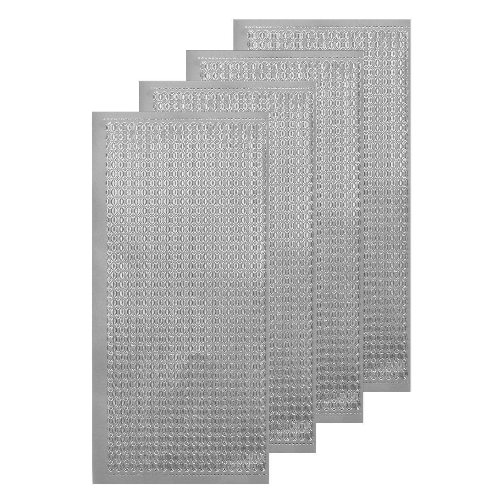 4 Sheets Art Sticker Decals Silver Chains Sticker Self Adhesive for Scrapbook