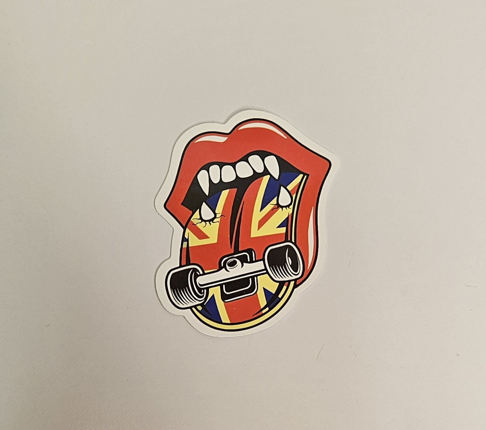 Tongue Out Sticker Decal Motif: Skateboard Sticker British Flag Vampire Retro