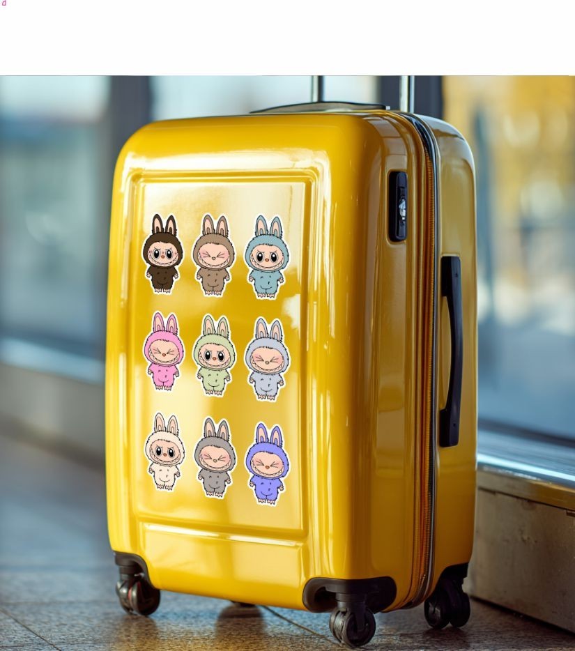 Labubu Set of 10 Stickers, Peel N’ Stick, Different sizes