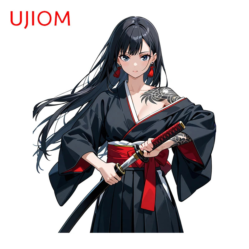 UJIOM Samurai Exquisite Graphics Wall Sticker Enchanting Waterproof Hood Decal
