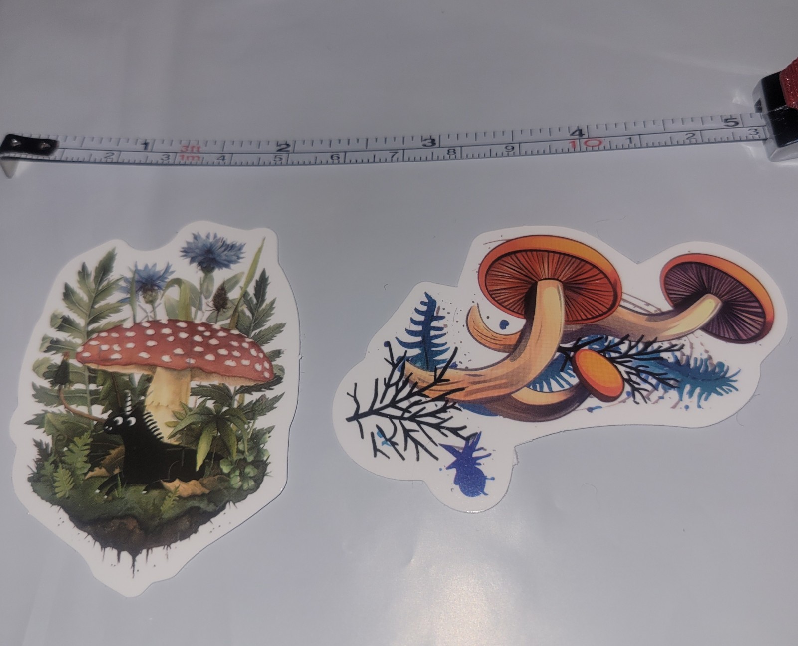 Mushroom Stickers Set Of 2 Waterbottle Laptop Locker Mirror 2.5/3 in X 1.5/2 in