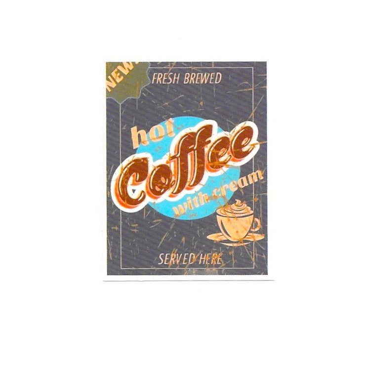 Fresh Brewed Hot Coffee With Cream Retro Vinyl Sticker Vintage Style Mug Laptop