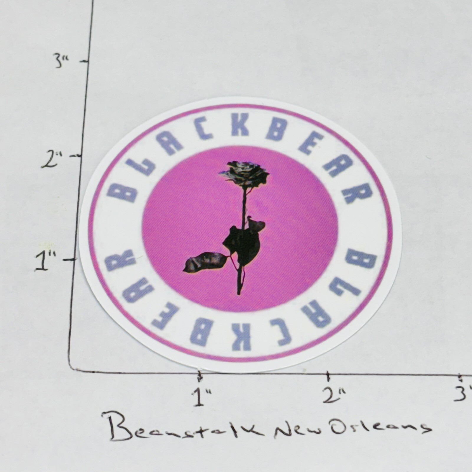 NEW‼ Pink Aesthetic BLACK BEAR ROSE Vinyl Sticker Decal Car Skateboard Tracking‼
