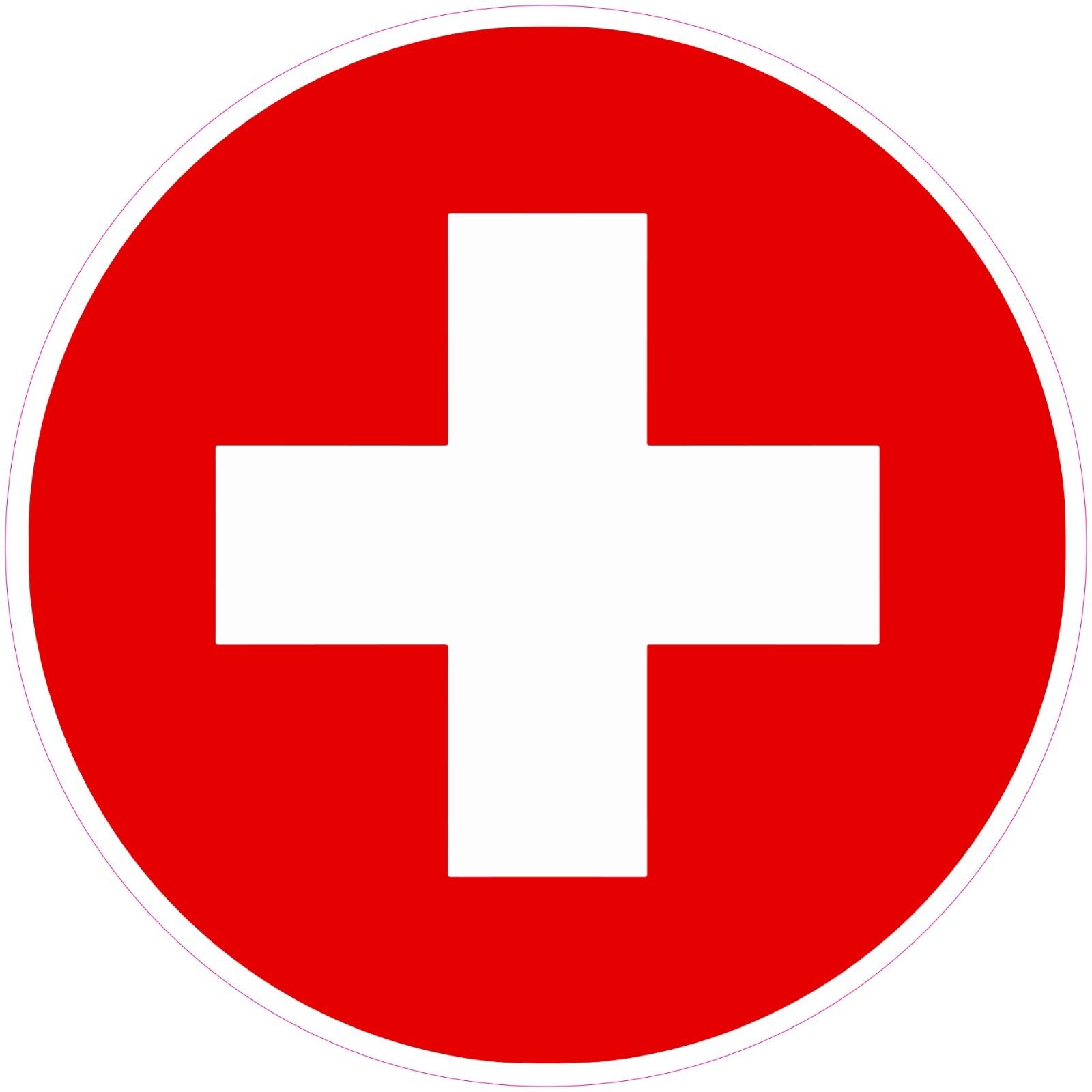 Switzerland Round Country Flag Vinyl Decal Sticker Car Truck Bumper Laptop Mug