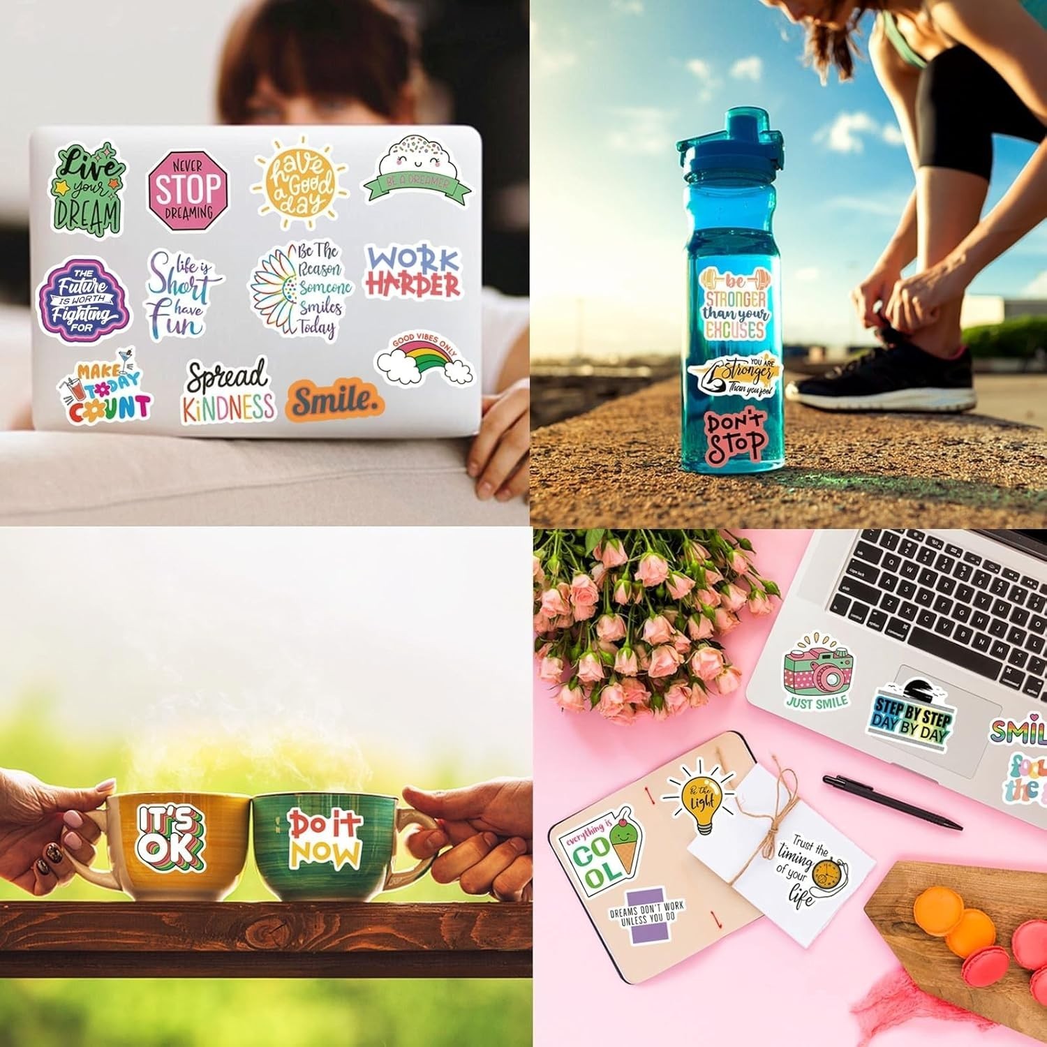 300PCS Inspirational Quote Stickers | Positive Affirmation Waterproof Vinyl