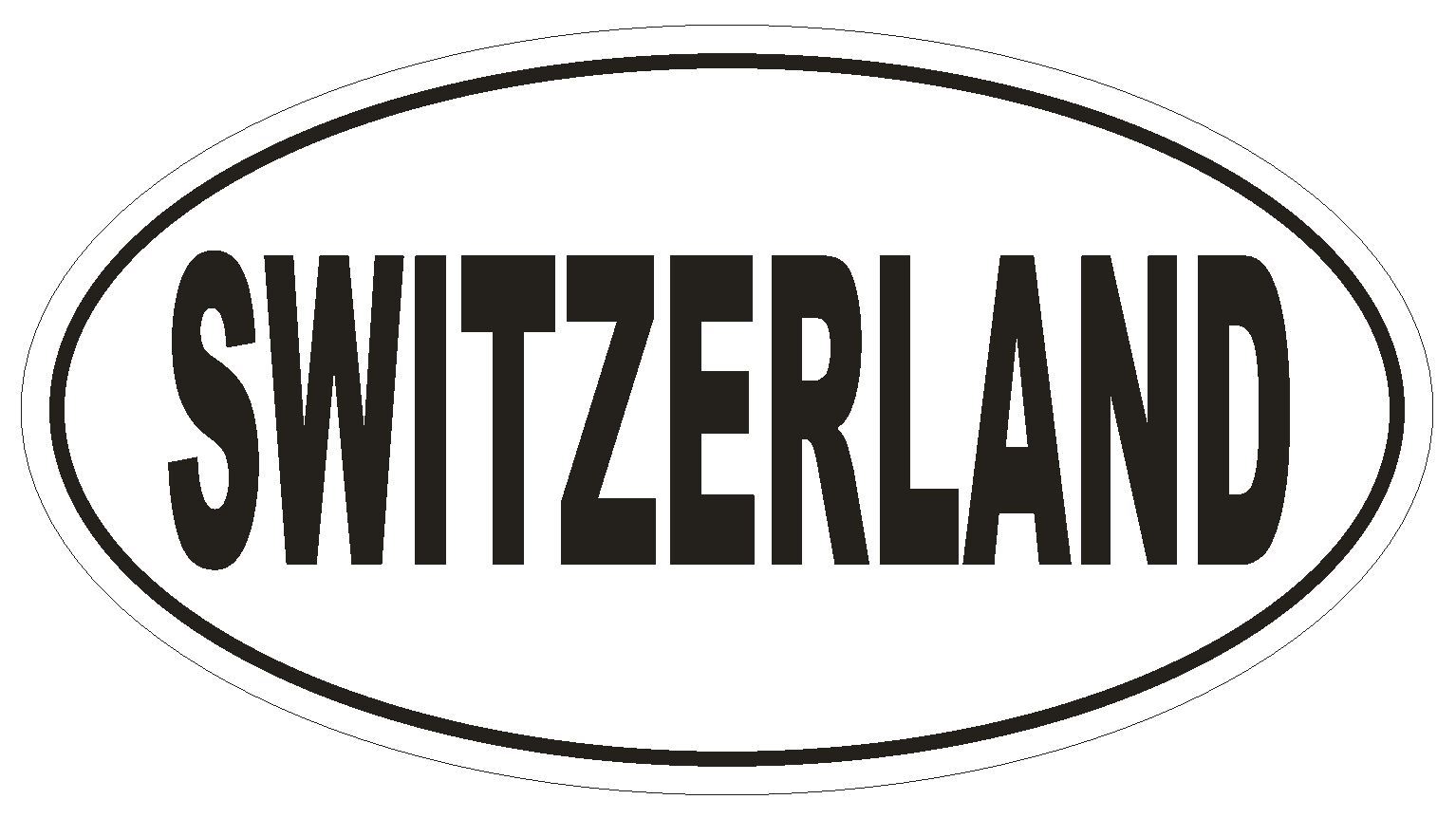 Switzerland Oval Bumper Sticker or Helmet Sticker D2267 Euro Oval Country Code
