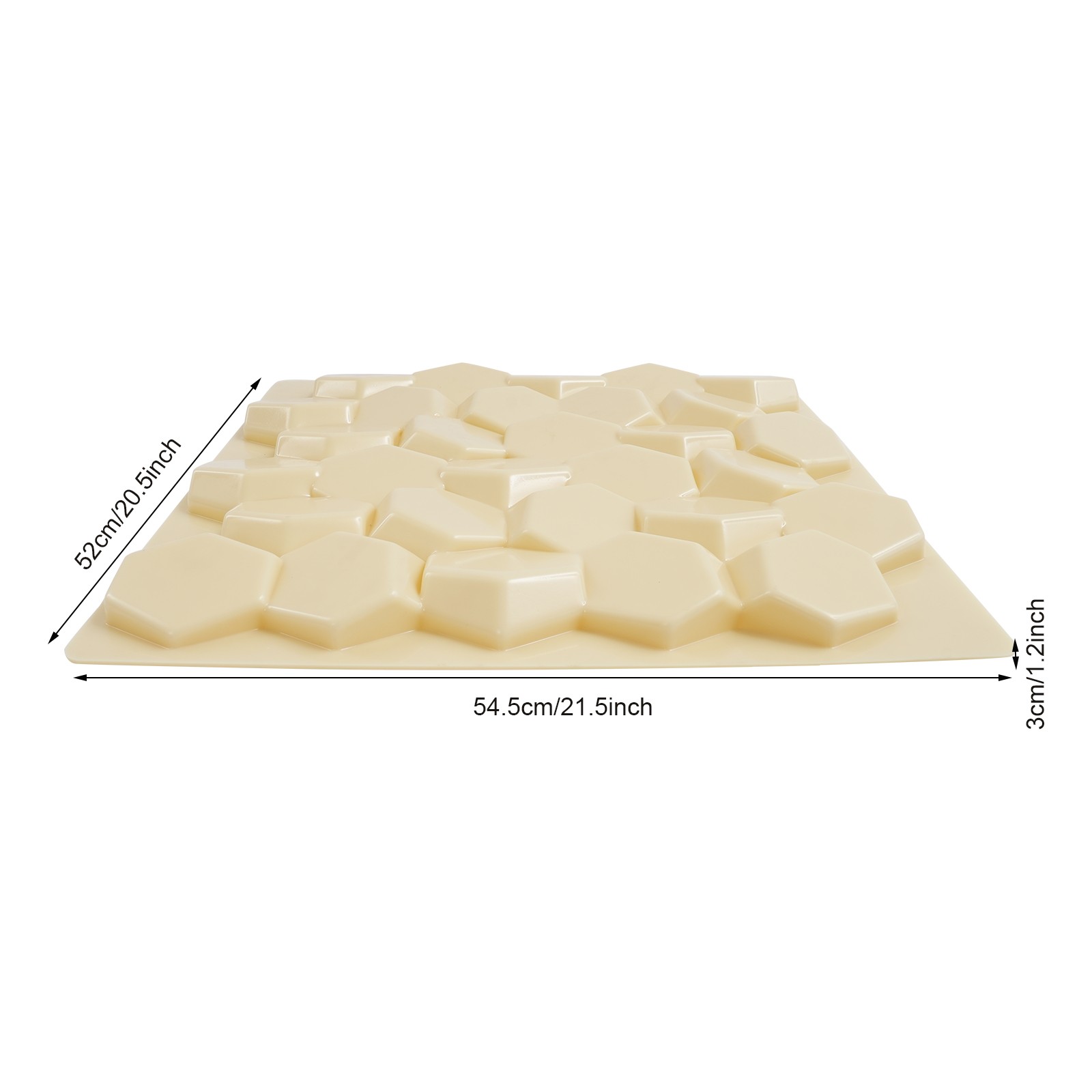 Beige 21.3″ x 21.3″ 3D Honeycomb Tile Brick Wall Sticker Waterproof Wall Panels