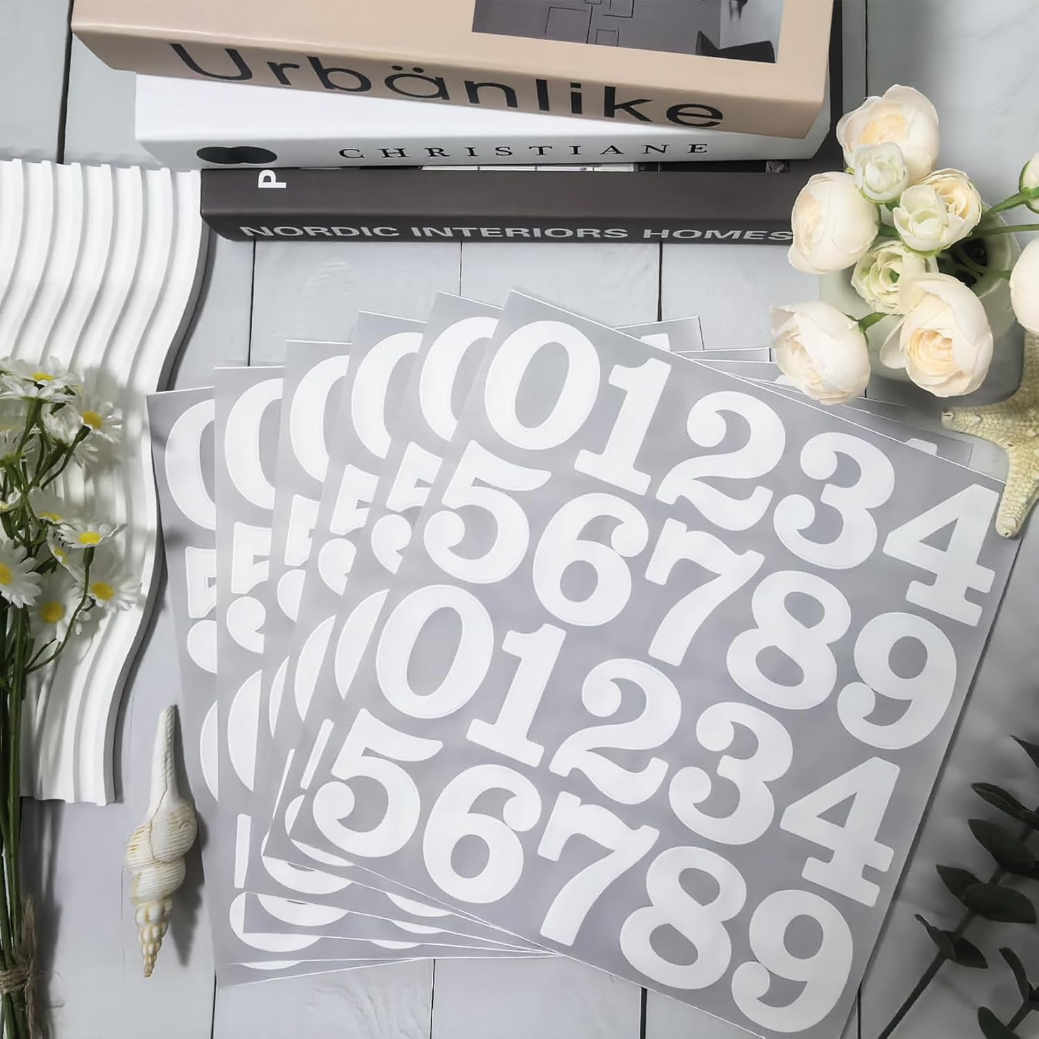 24 Sets 2 Inch 0-9 Self Adhesive Vinyl Number Stickers for File,Lockers,Mailbox,