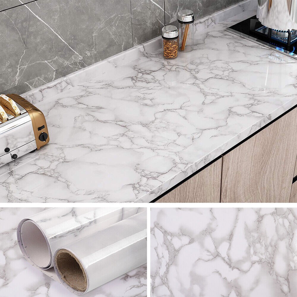 24″*39″/118″/197″ Marble Contact Vinyl Paper Self Adhesive Peel Stick Wallpaper
