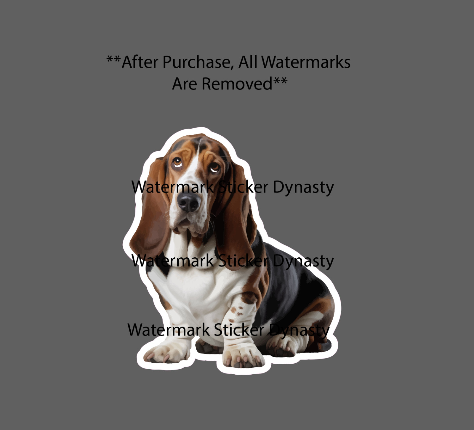 Basset Hound Sticker Waterproof Decal Dog Animal Pet Friend Family Gift NEW