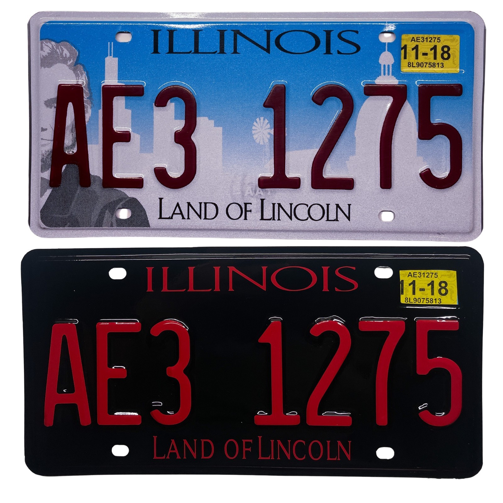 Illinois IL Plate Wrap DIY Kit Land Of Lincoln White, Yellow Red Reflective