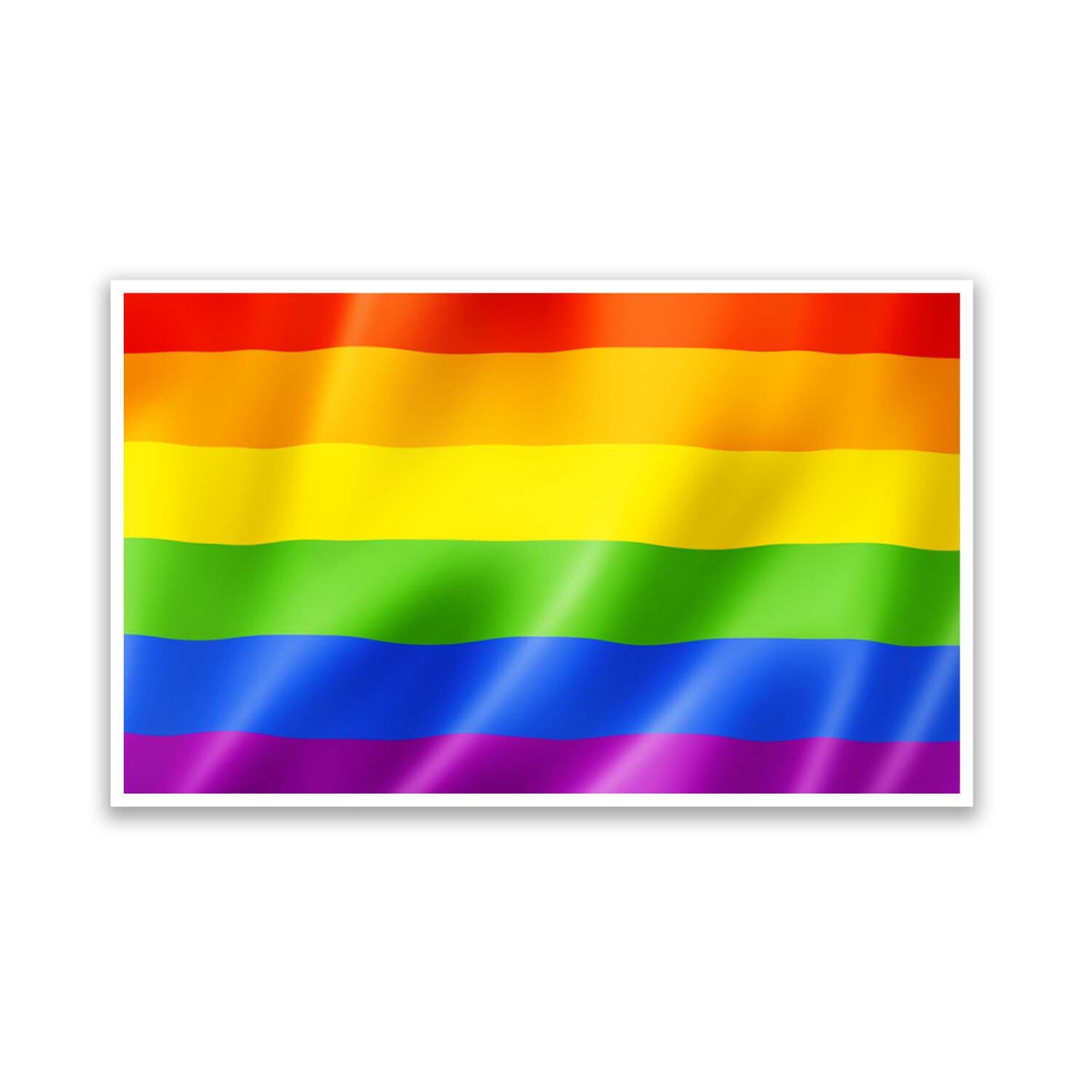 Gay Pride Flag Rainbow LGBTQ 4″ Wide Sticker – Includes Two Stickers