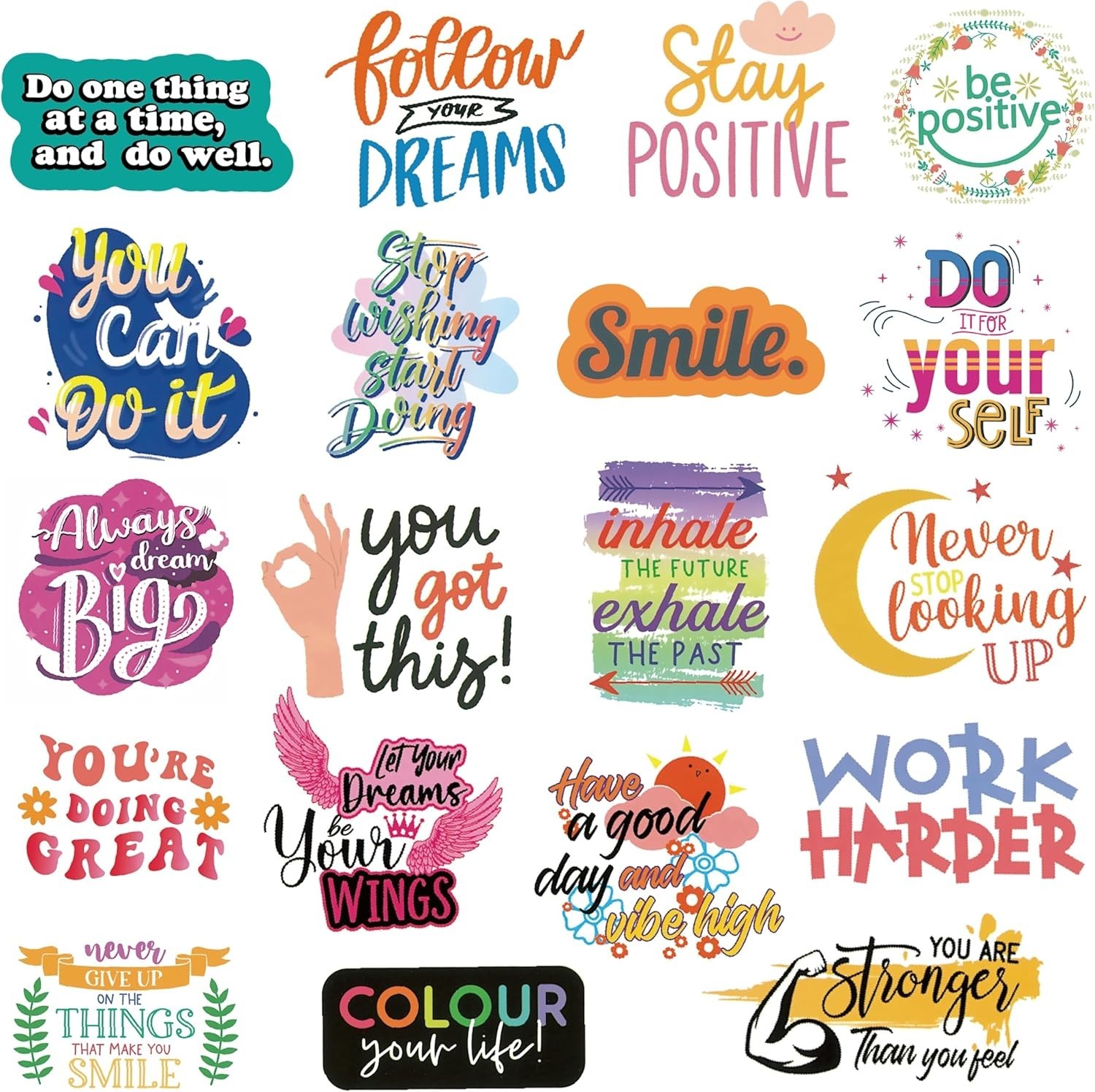 300PCS Inspirational Quote Stickers | Positive Affirmation Waterproof Vinyl
