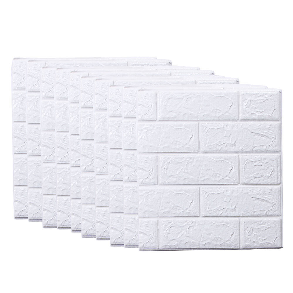 10 Pc 3D Tile Marble Brick Wall Sticker Self adhesive Foam Panel Wallpaper 38*35