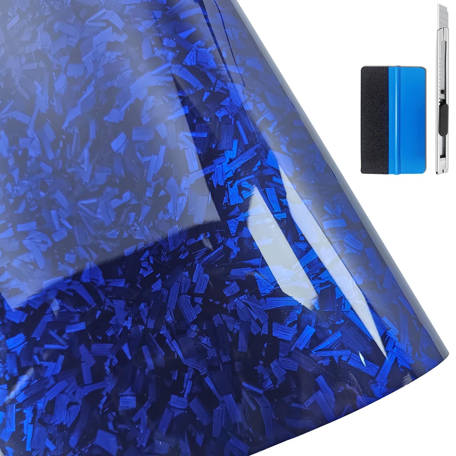 Forged Gloss Carbon Fiber Vinyl Wrap Roll Air Release Sticker Sheet Film for Car
