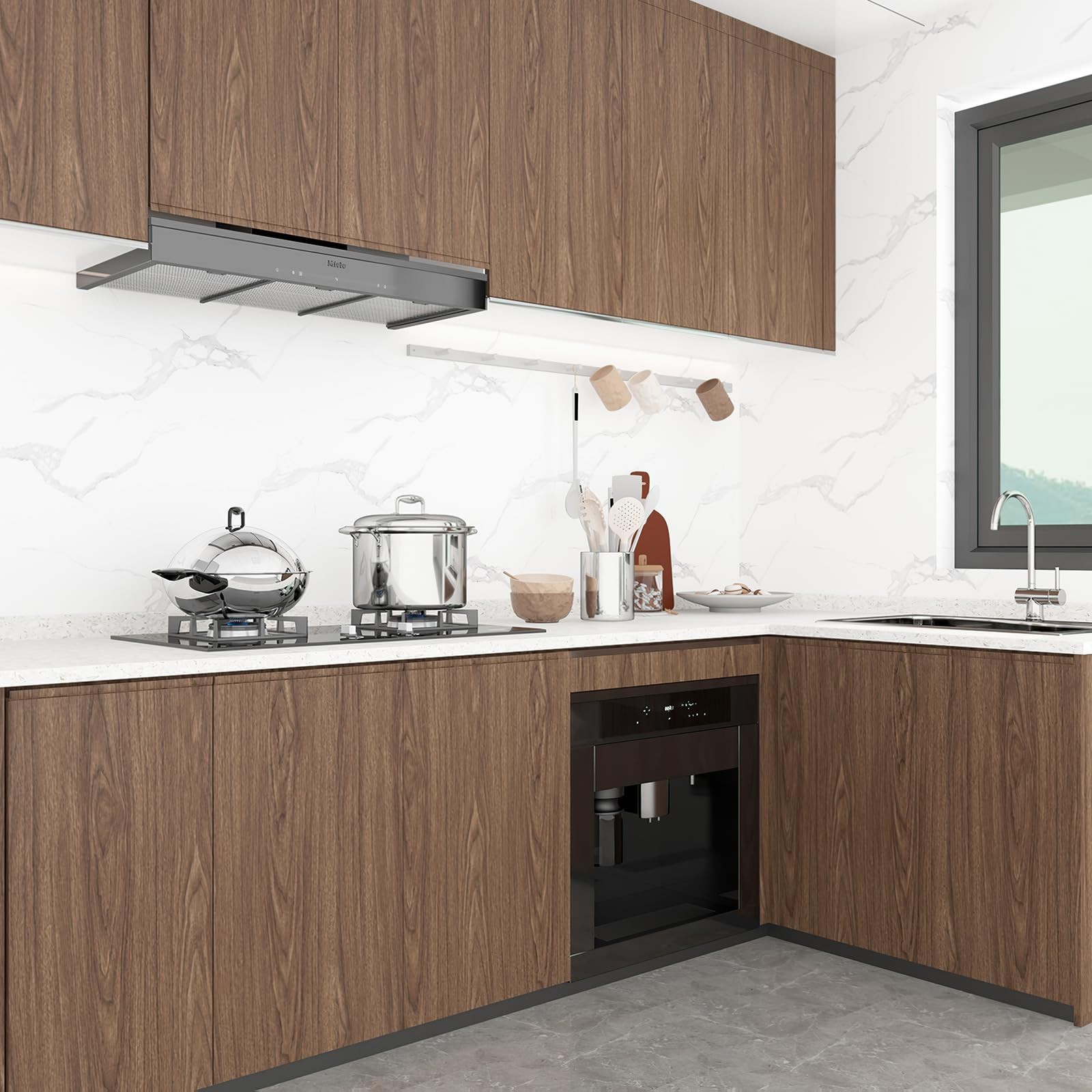 Walnut Wood Grain Contact Paper Peel and Stick Wallpaper 16×78 Waterproof