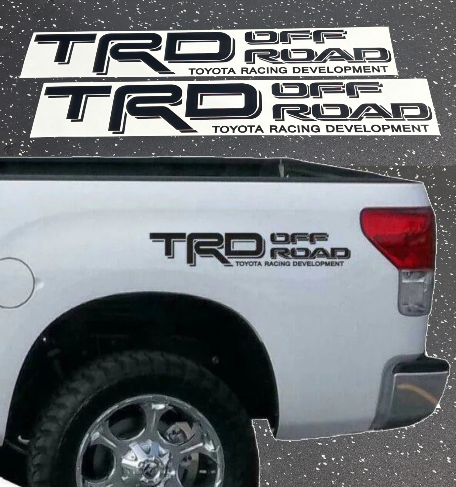 2x Black TRD Off Road Vinyl Decal fit Tacoma 4Runner Tundra Truck (Indr/Outdoor)