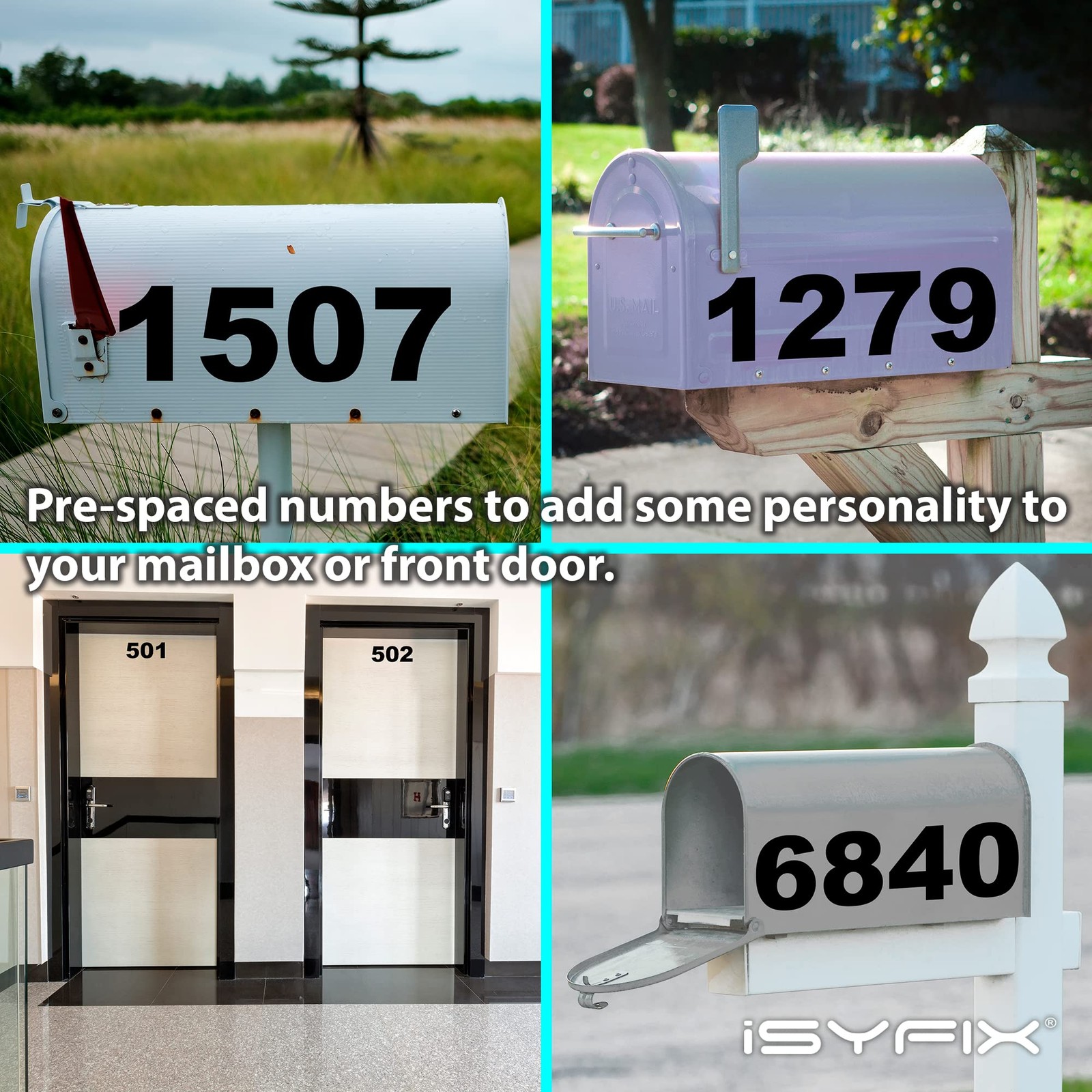 Black Vinyl Numbers Stickers 6 Inch Self Adhesive 2 Sets Decal Die Cut Mailbox