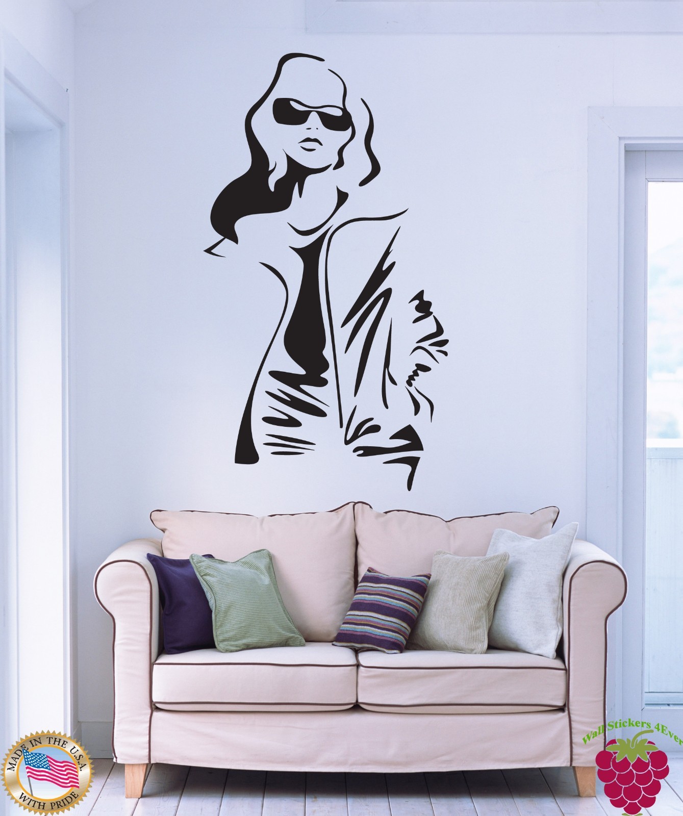 Wall Stickers Vinyl Decal Fashion Hot Sexy Girl Beautiful Woman Glasses (z1058)