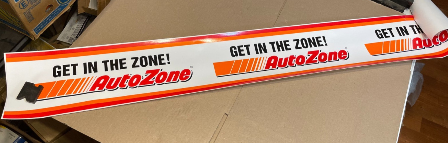Auto Zone sticker “GET IN THE ZONE” sticker Decal 5′ FT Long x 8″ wide
