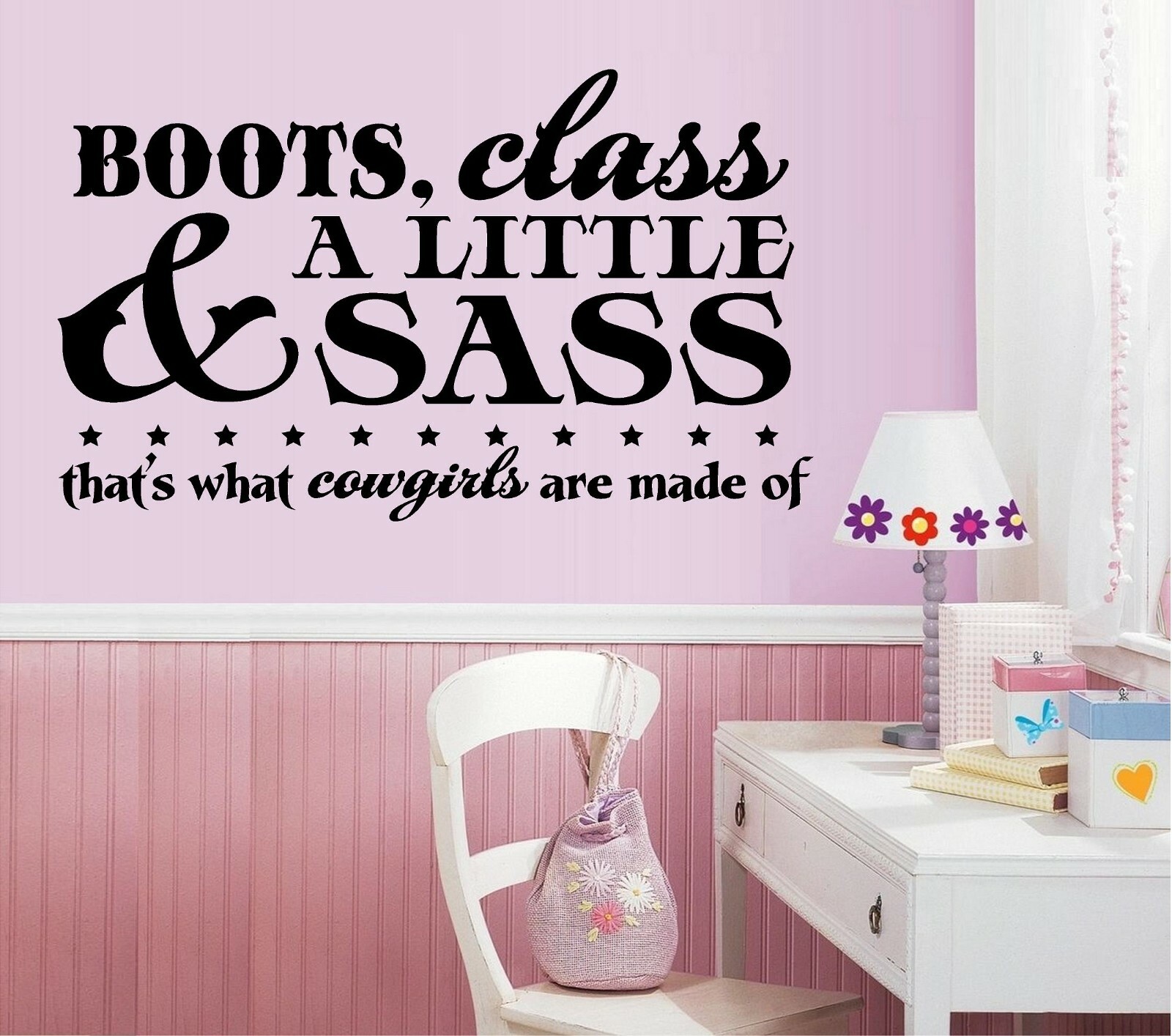 Boots, Class & a Little Sass, Cowgirls Vinyl Decal 12″ x 20″
