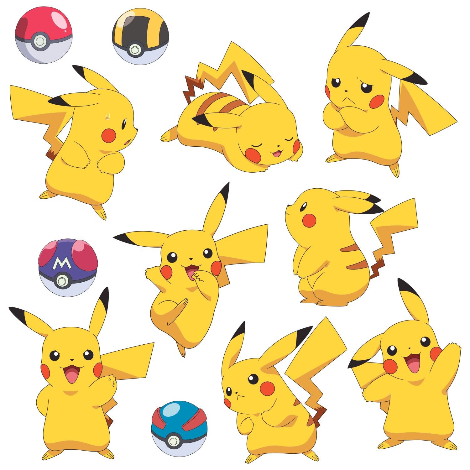 Pokemon Pikachu Peel And Stick Wall Decals 28 Multicolor Removable Decals Usa