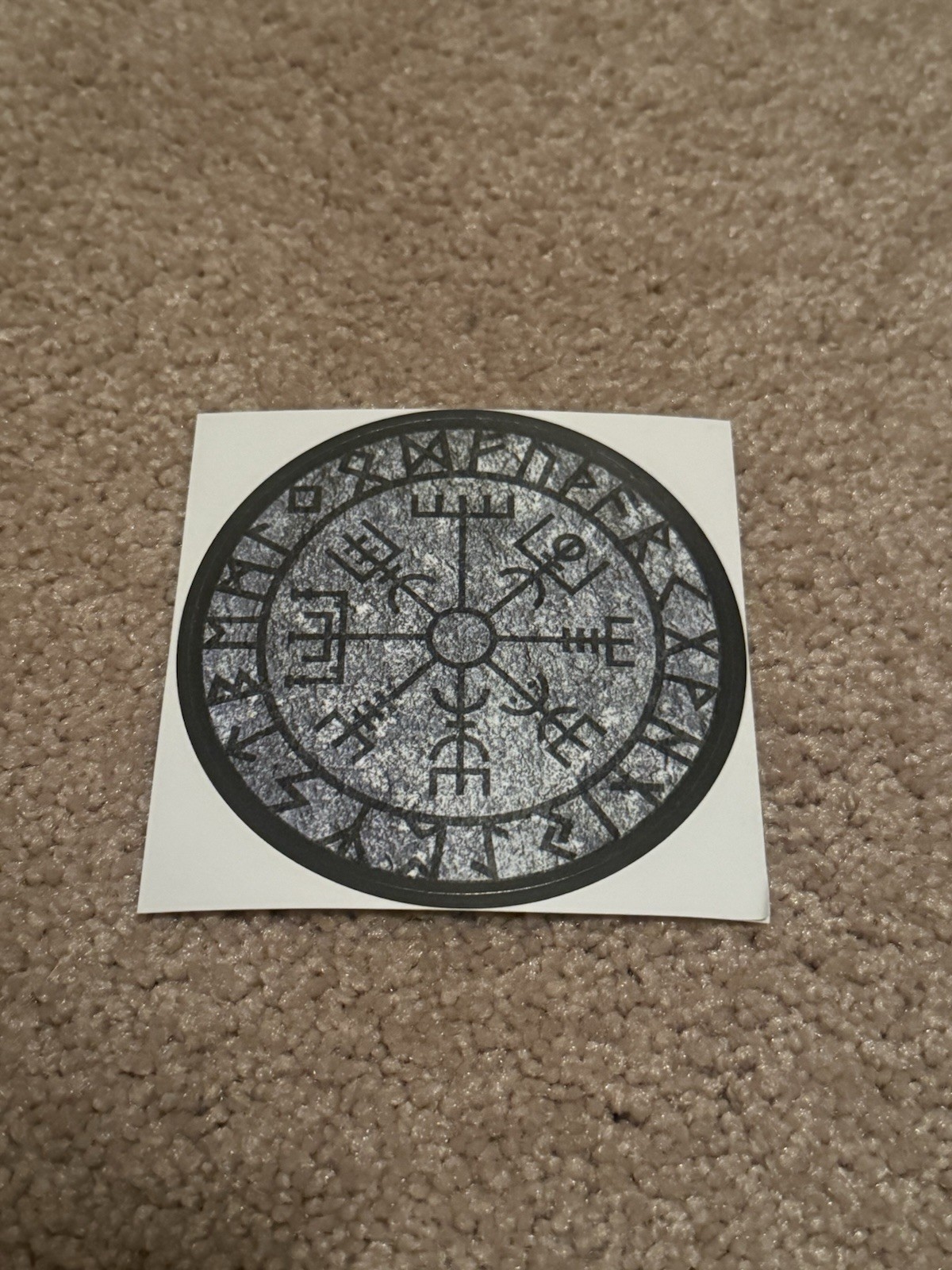 Viking Vegvisir Compass Norse Rune Decal Sticker 3.15” Black Symbol Protection