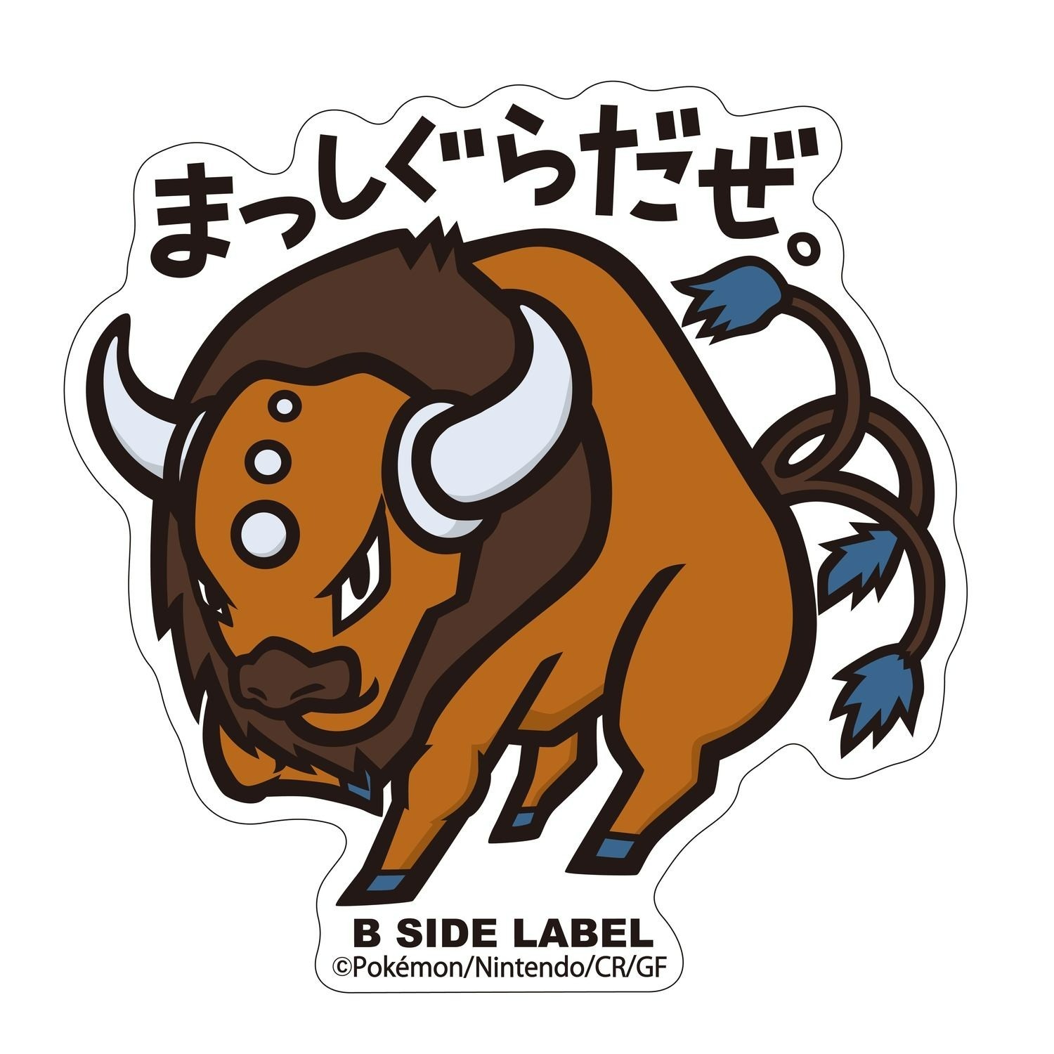 Pokemon Center B-Side Label Sticker – 128 Tauros 2.8in Kanto