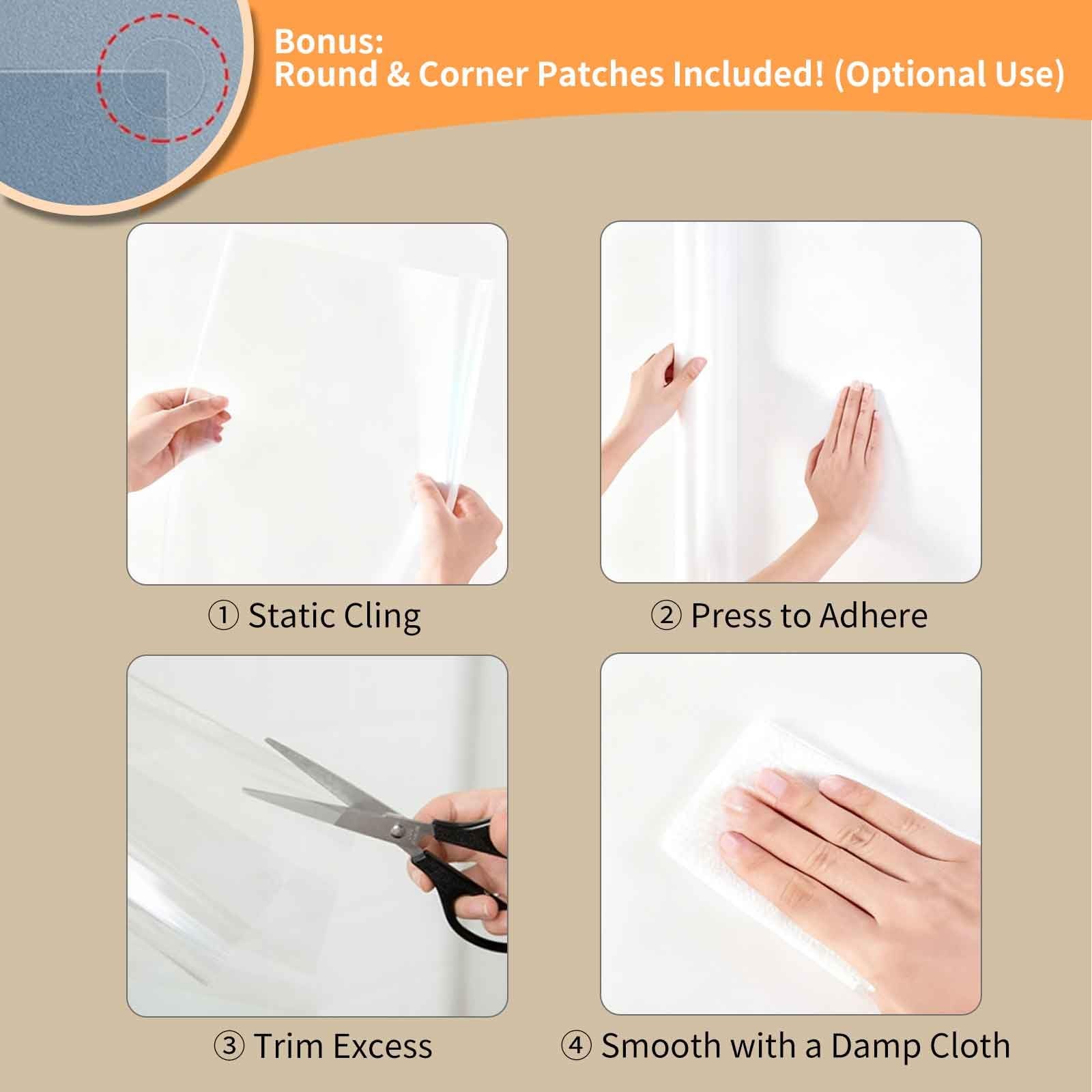Clear Electrostatic Wall Protector, Static Protective Film, Adhesive-Free, No…