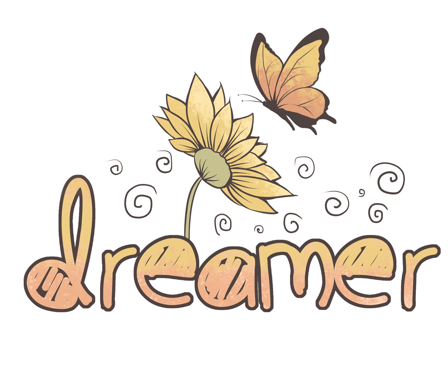 3” Dreamer Sunflower Sticker Cute Summer Flower Pot Thankful Summer Butterfly