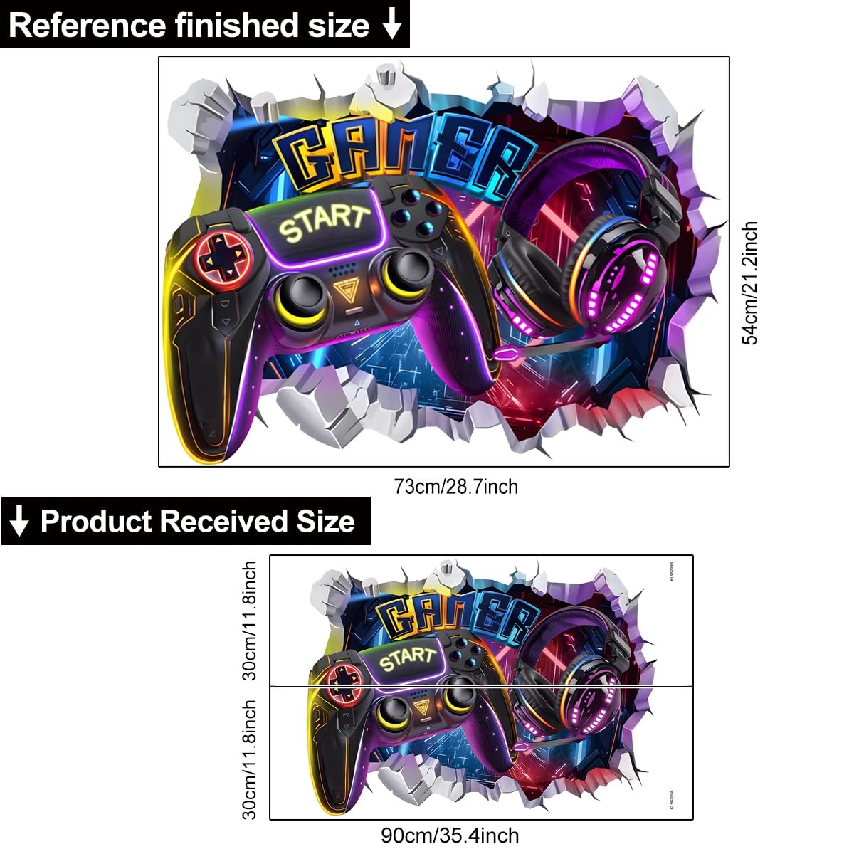 Large Colorful Game Decals – Video Game Stickers & Gaming Art for Game Room D…