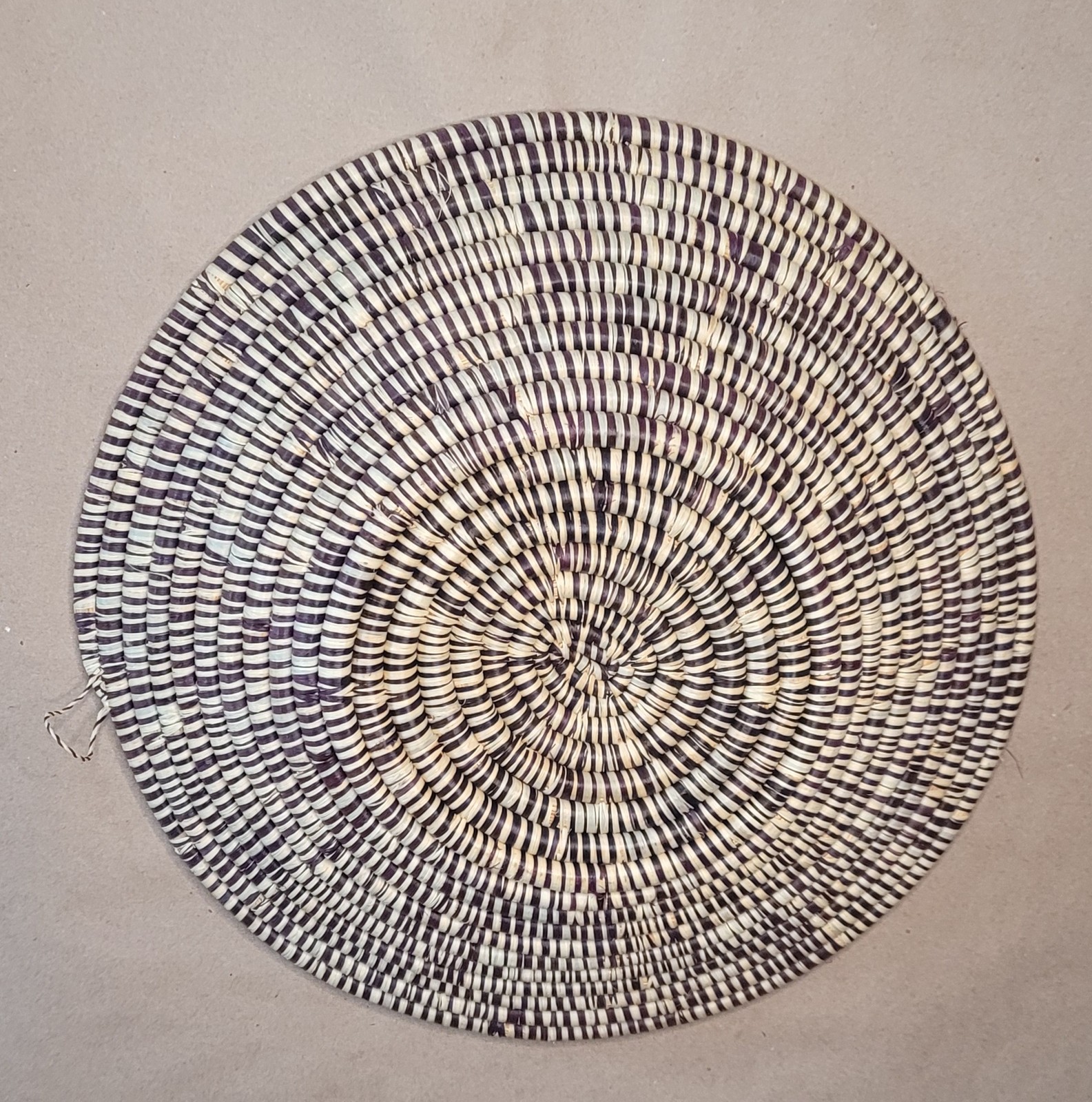 Wicker Wall Decor Purple White Striped Boho Rustic Farmhouse Hanging