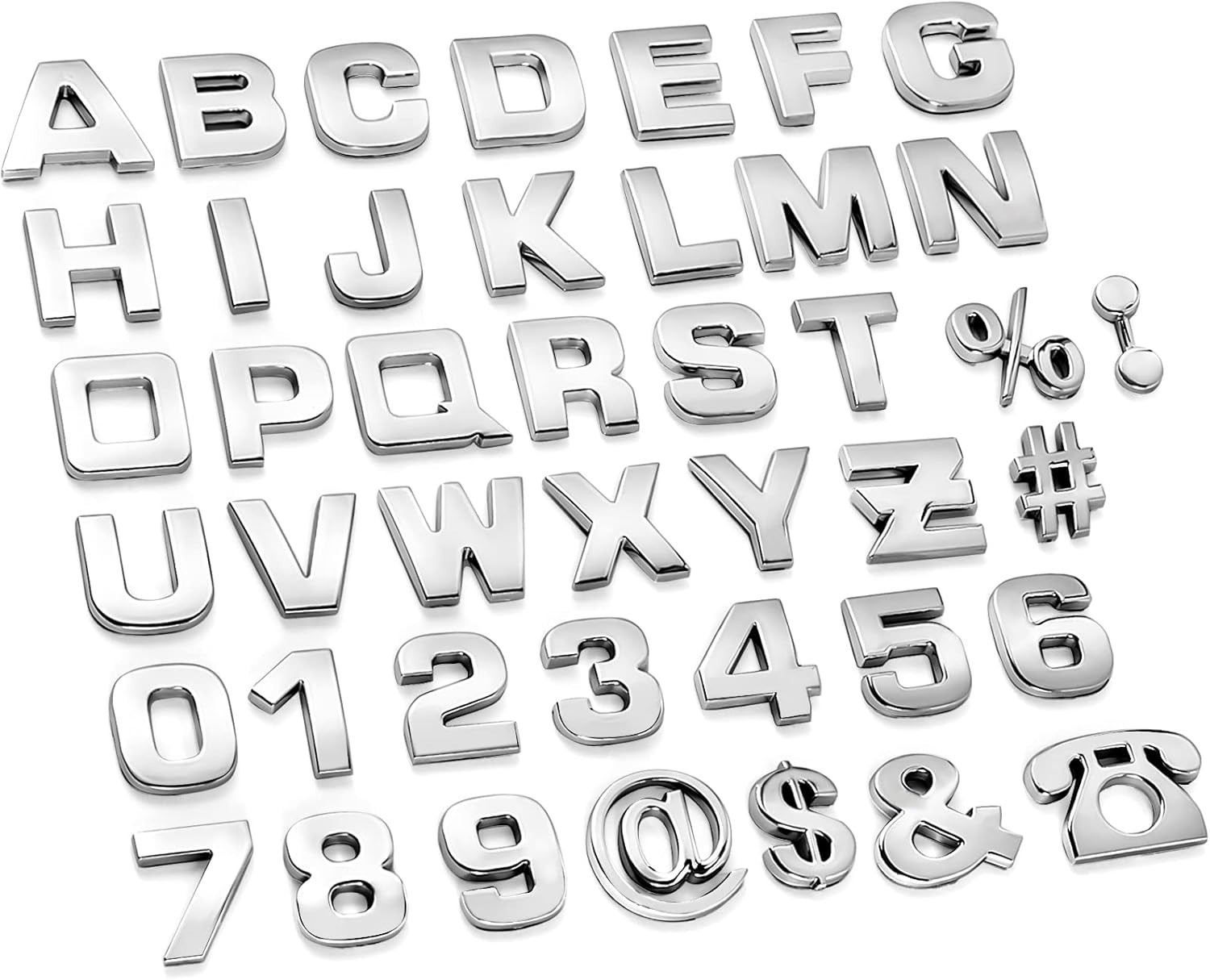 Lamoutor 43Pcs 3D Chrome Car Emblem Badge Sticker Decal Free Ship