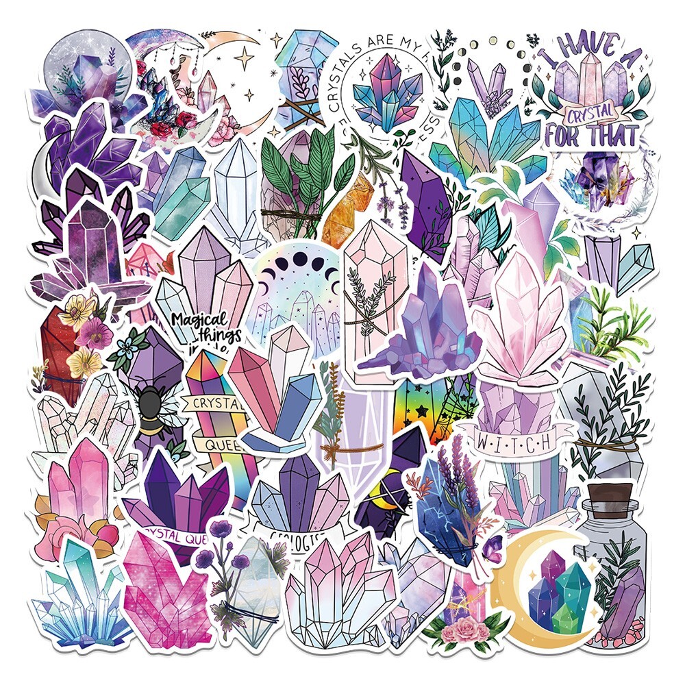 50pcs SPIRITUAL Stickers Pack, Crystal Potion Gothic Stickers, #193
