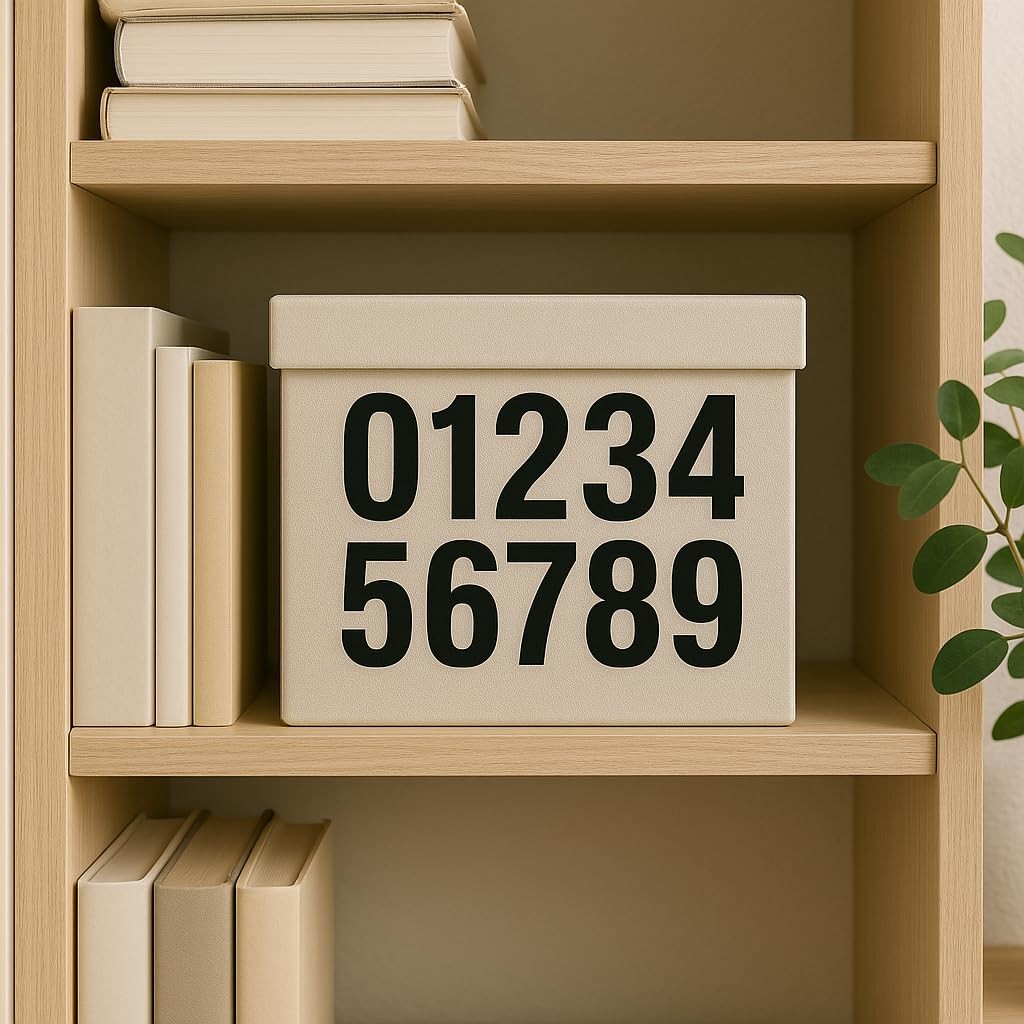 10 Sheets 1.5 Inch Black Number Stickers 0-9, 3 x 8 inches,