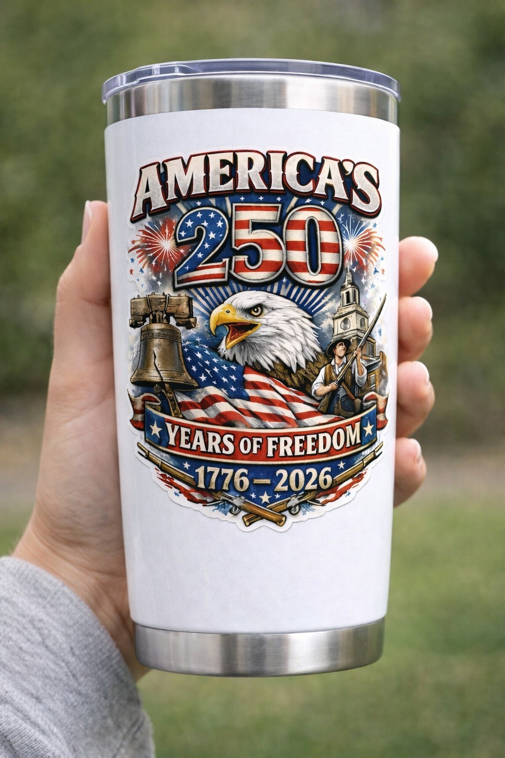 America 250 Adhesive Sticker | 1776–2026 Patriotic Decal | America’s 250 Years