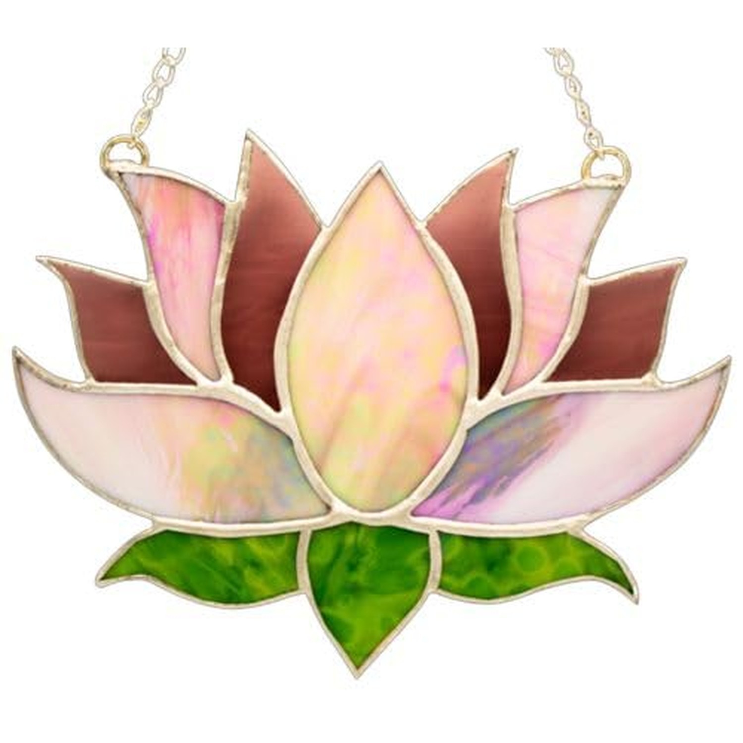 Lotus Flower Pre-Cut Stained Glass Kit-Make Your own Beautiful Glass Project.