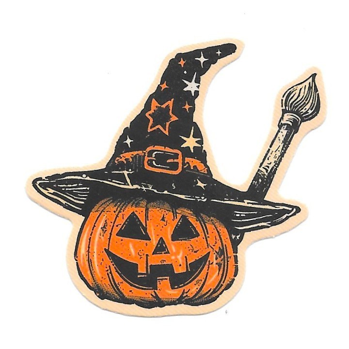 Spooky Artist Pumpkin Vinyl Die Cut Sticker Gothic Jack O Lantern Decal Magic