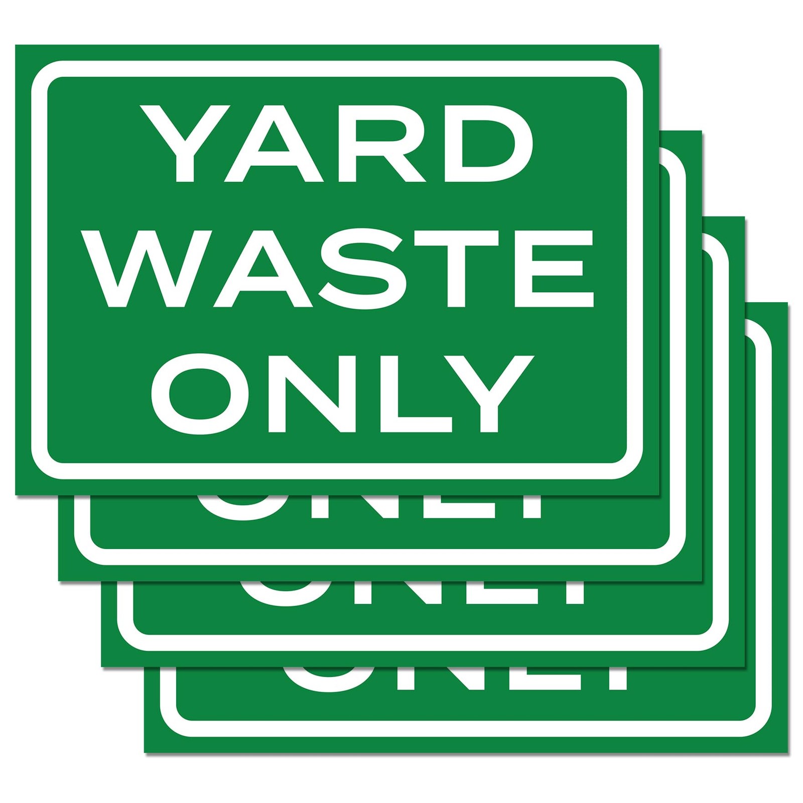 Yard Waste Labels 4pk 10×7 Waterproof Vinyl Stickers
