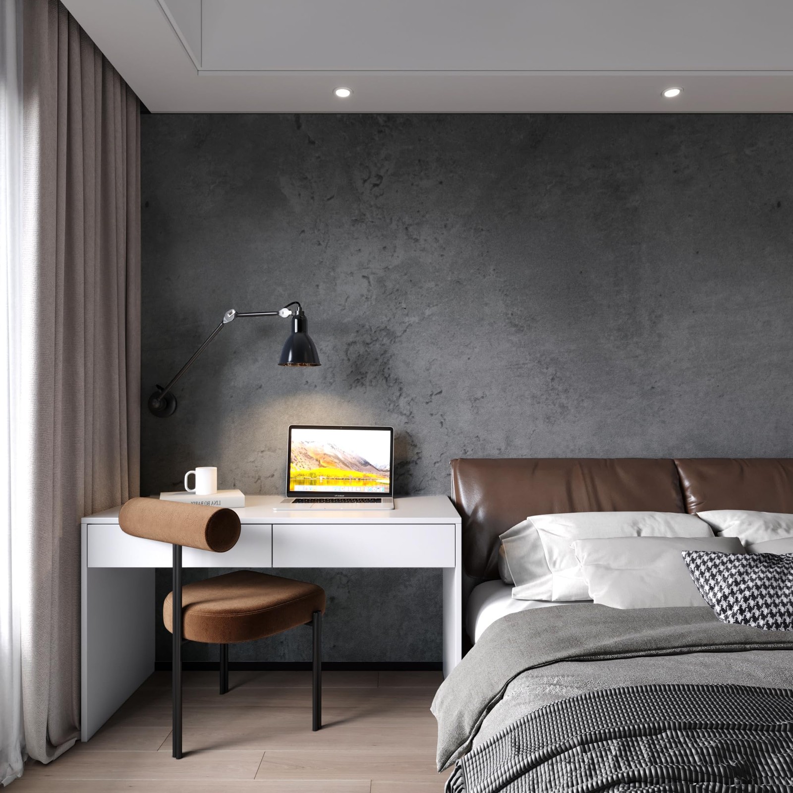 Dark Gray Paper Thick Matte Grey Concrete Cement Texture Wallpaper Peel Stick…