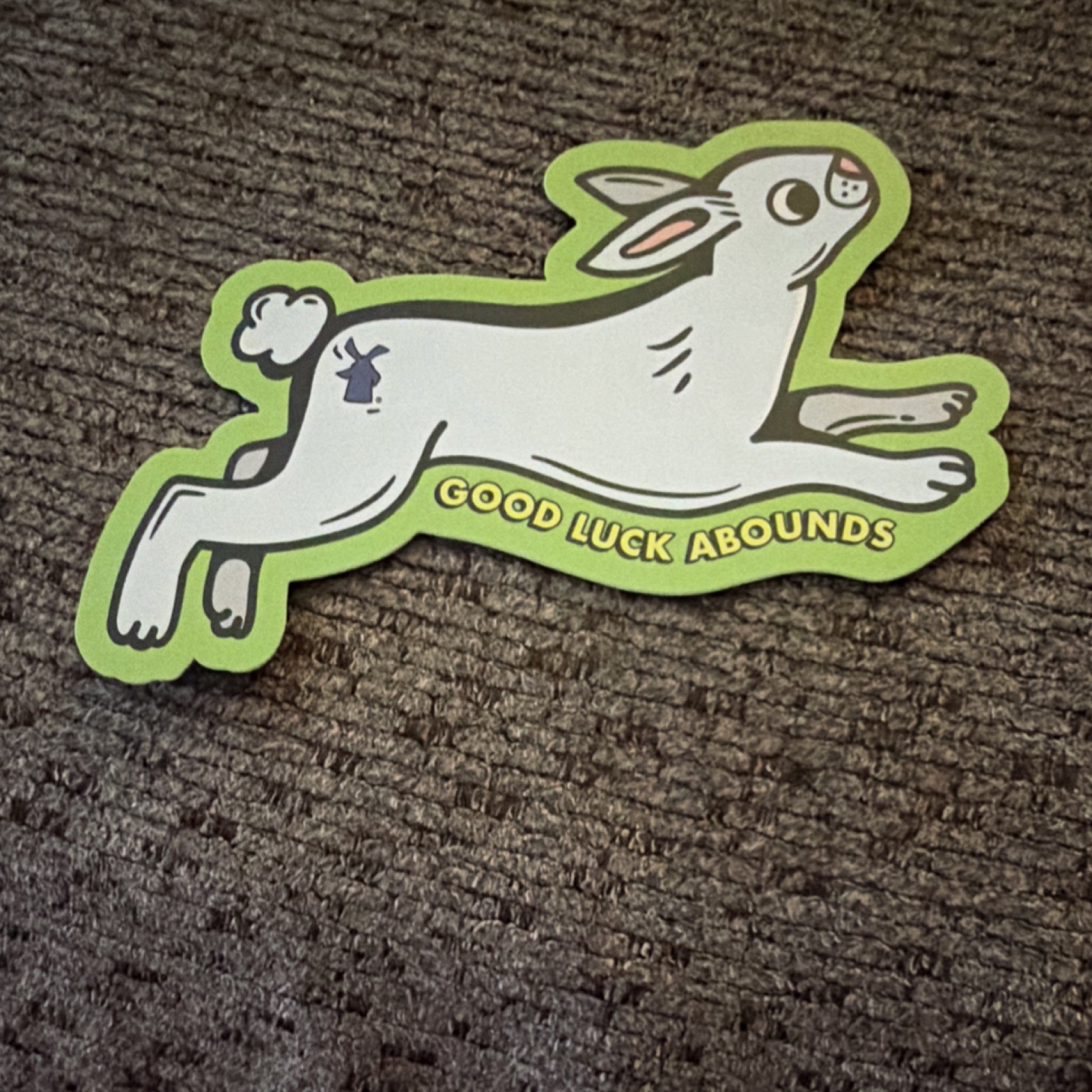 Order Ahead Vinyl Sticker White Green Rabbit Self-Adhesive Inspirational Animals