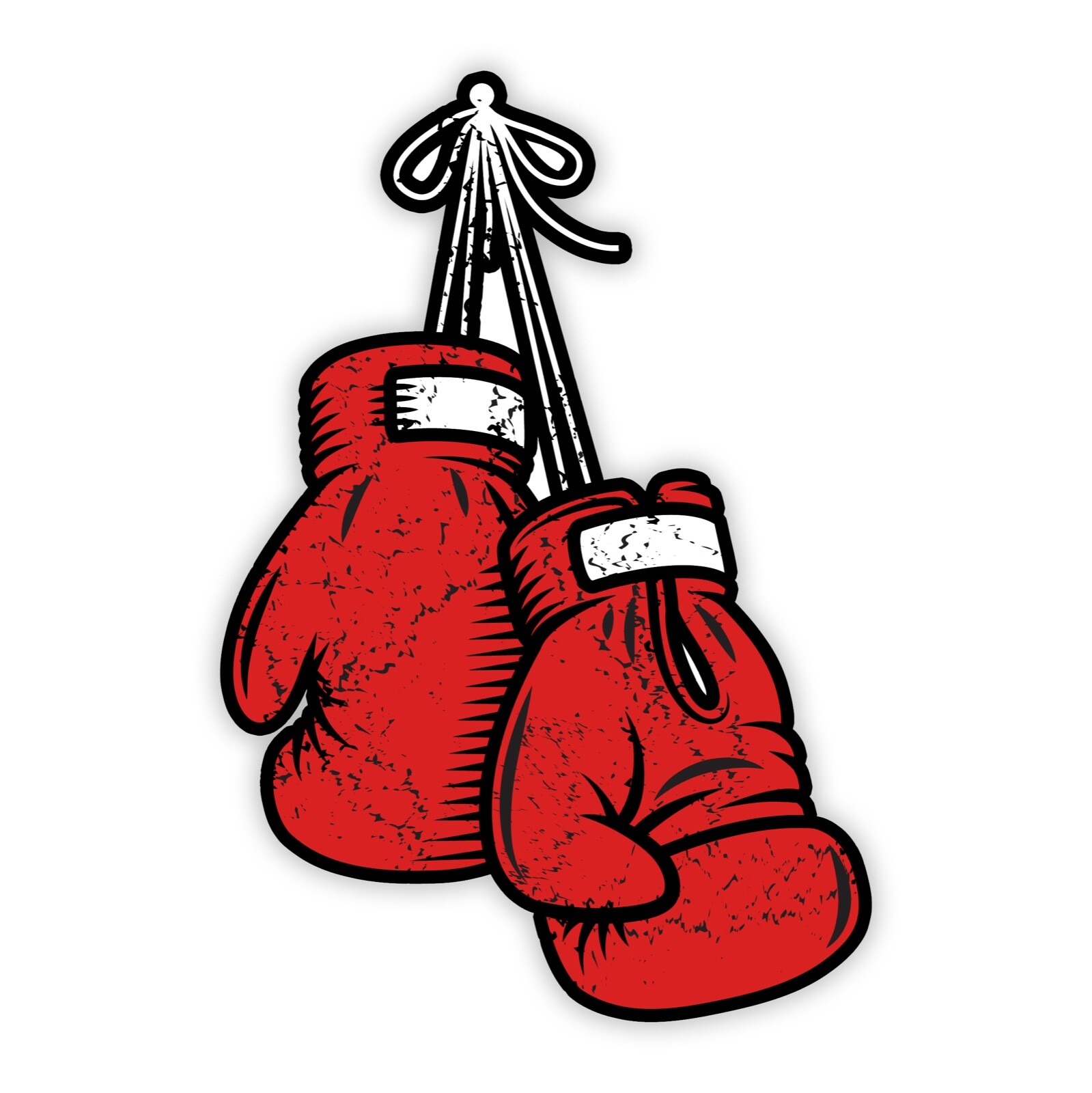 Hanging Boxing Gloves Sticker Red Glove Boxer for Car Truck Vinyl Decal Sport